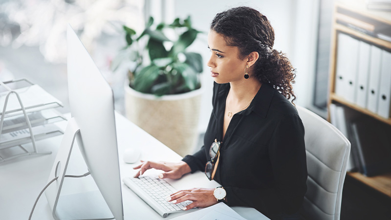 Woman working at desk