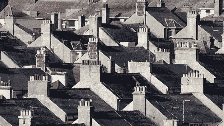 Roof top view of british housing residential colony