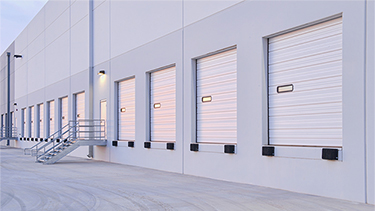 White shipping doors