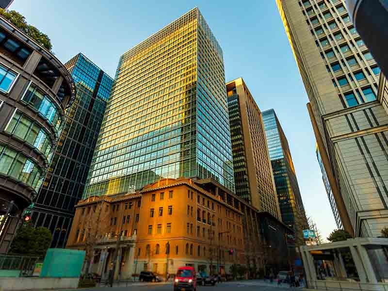Low angle view of office buildings