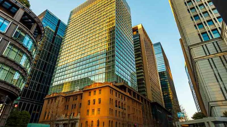 Low angle view of office buildings
