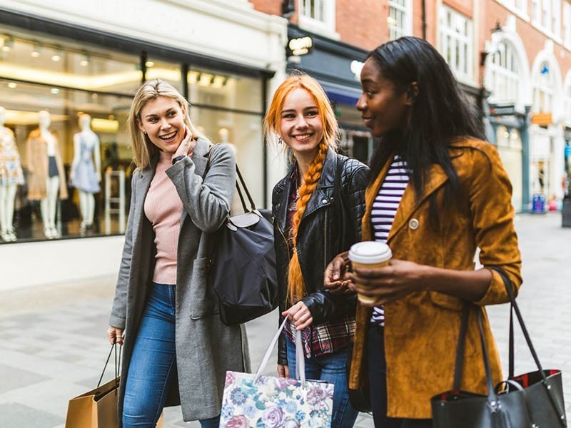 Diverse group of Canadians shopping