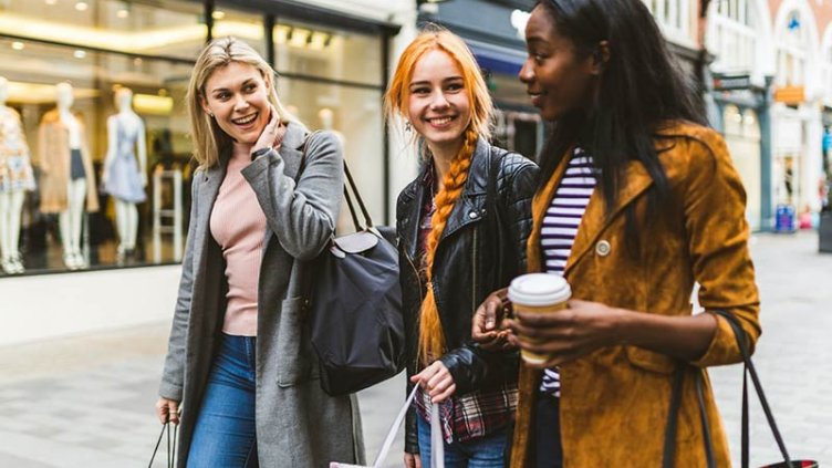 Diverse group of Canadians shopping