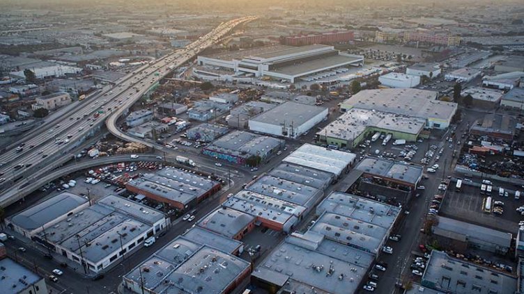 Aerial of industrial park