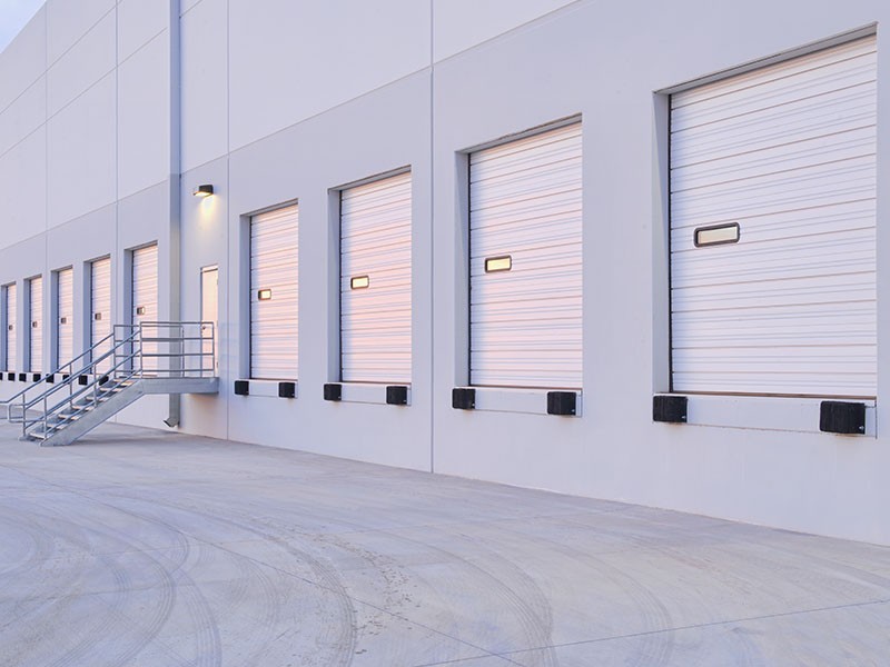 White shipping doors