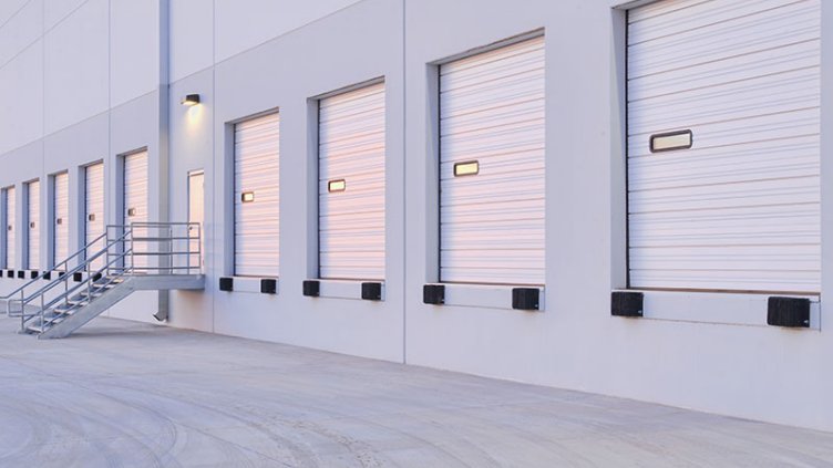 White shipping doors