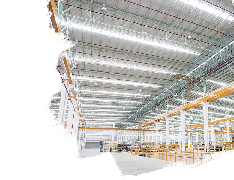 White and orange warehouse