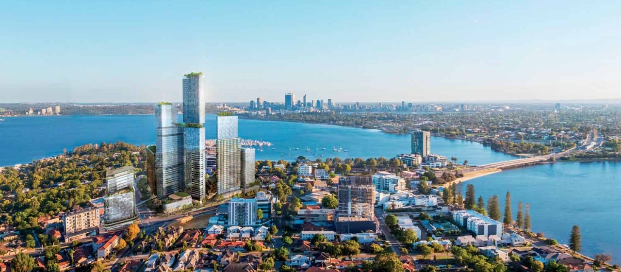Panormic beautiful skyline view of Perth