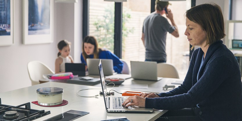 Employees working from home during COVID-19