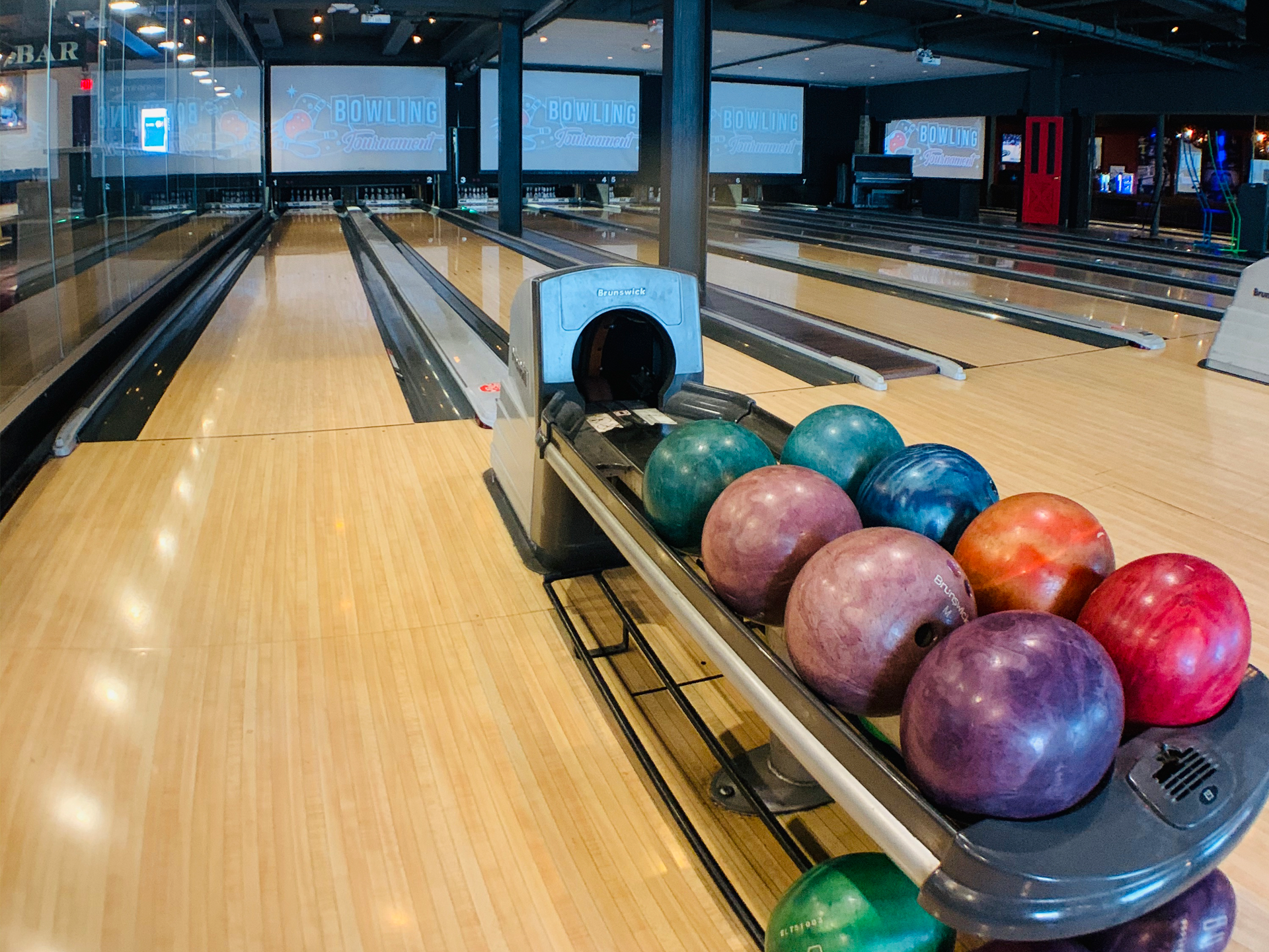 Picture of bowling alley arena