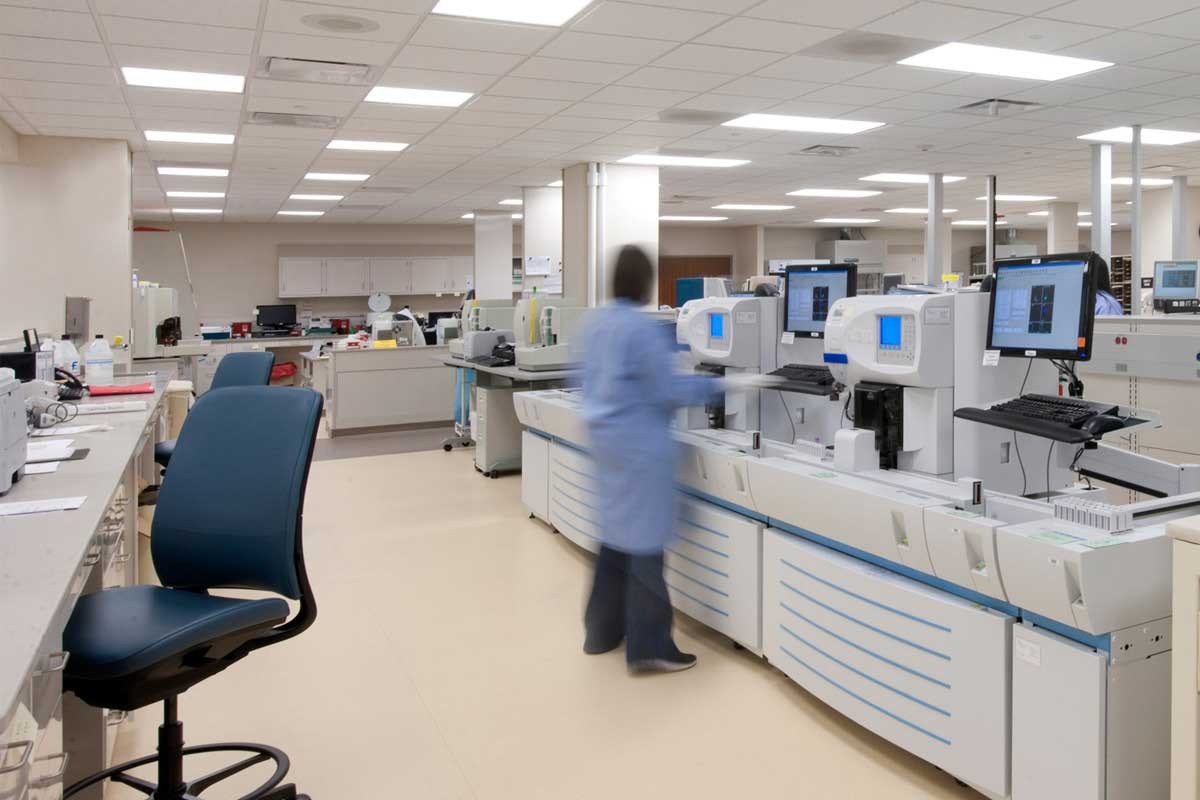 Interior view of a labroom in medical center