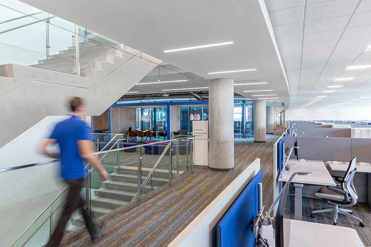 View of a hallway inside an office building