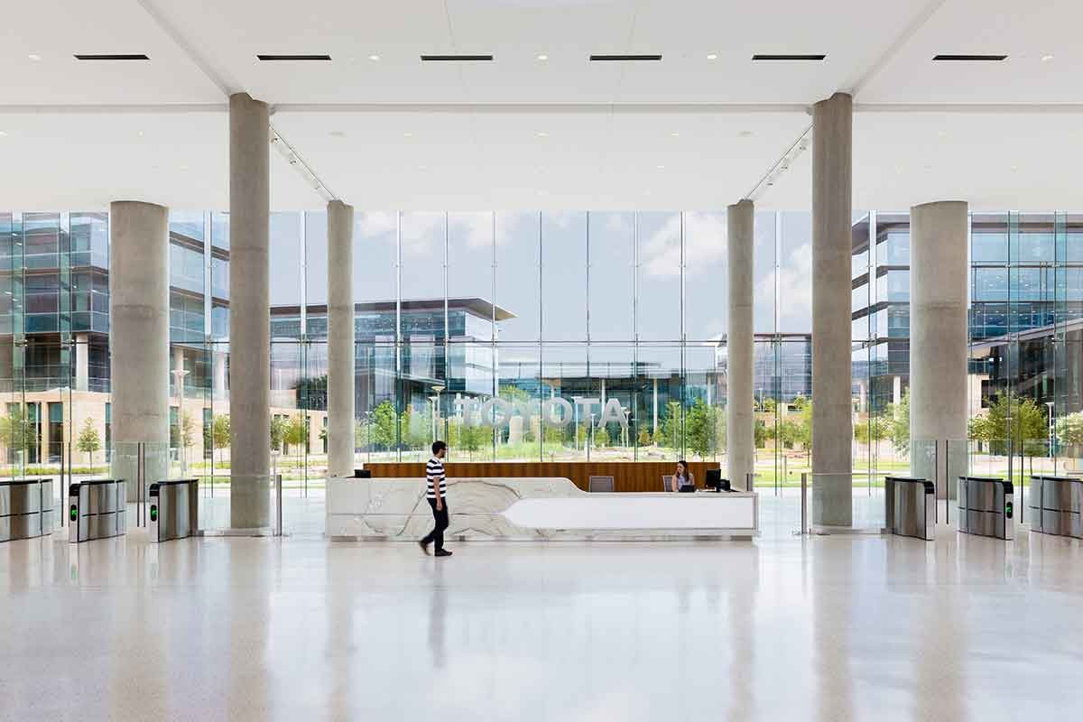 View of a lobby inside a real estate office