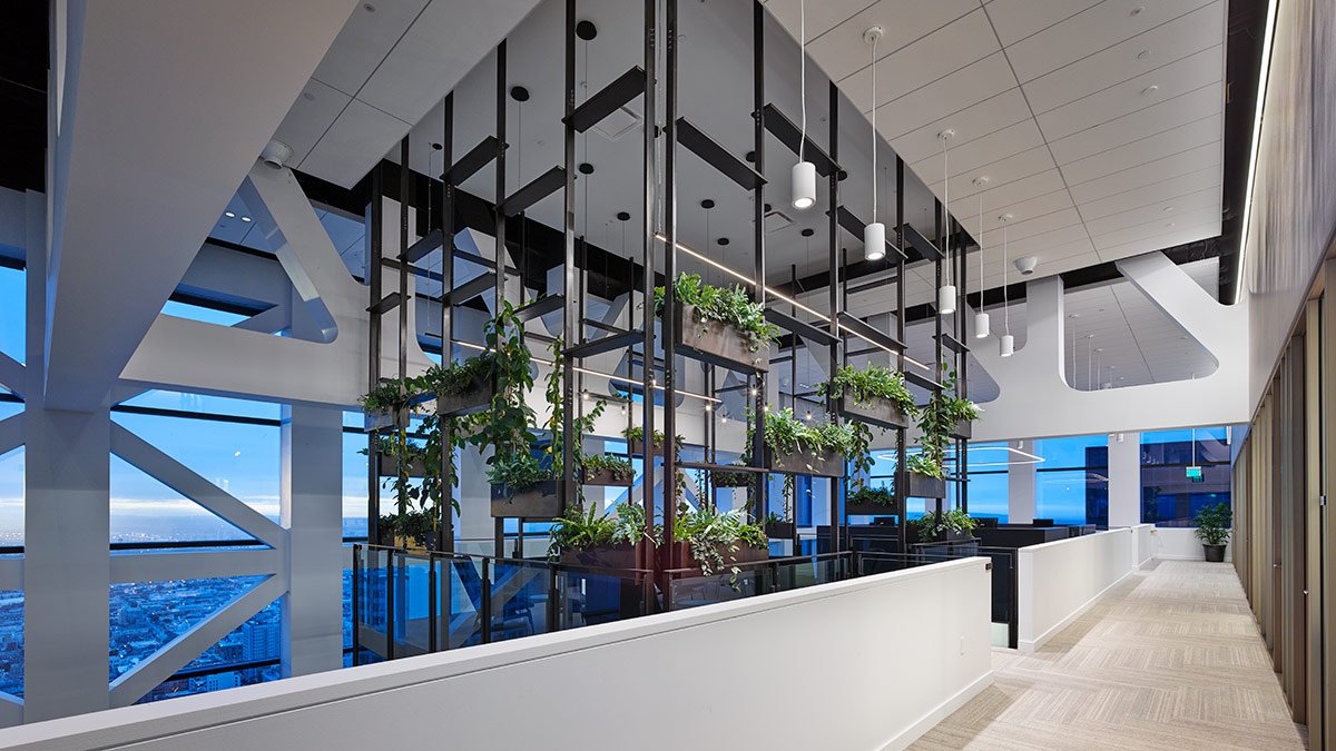 Boston Consulting Group added a green space inside its Los Angeles headquarters to allow employees a relaxation space