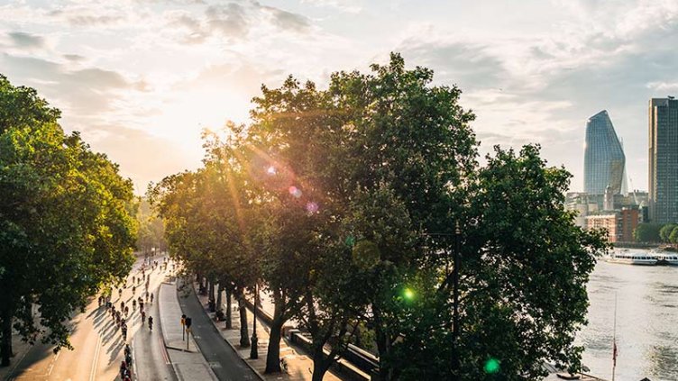 London on a bright morning