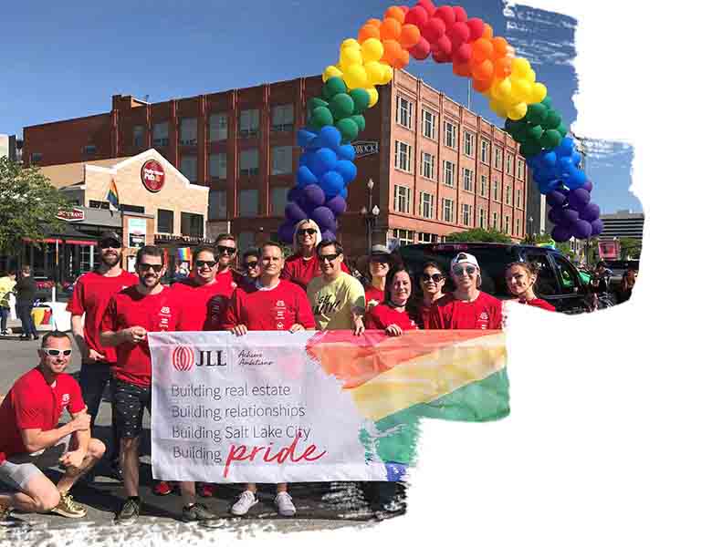 JLL team at 2018 pride parade