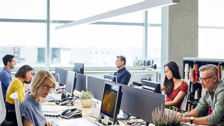 Corporate Office workers at desks