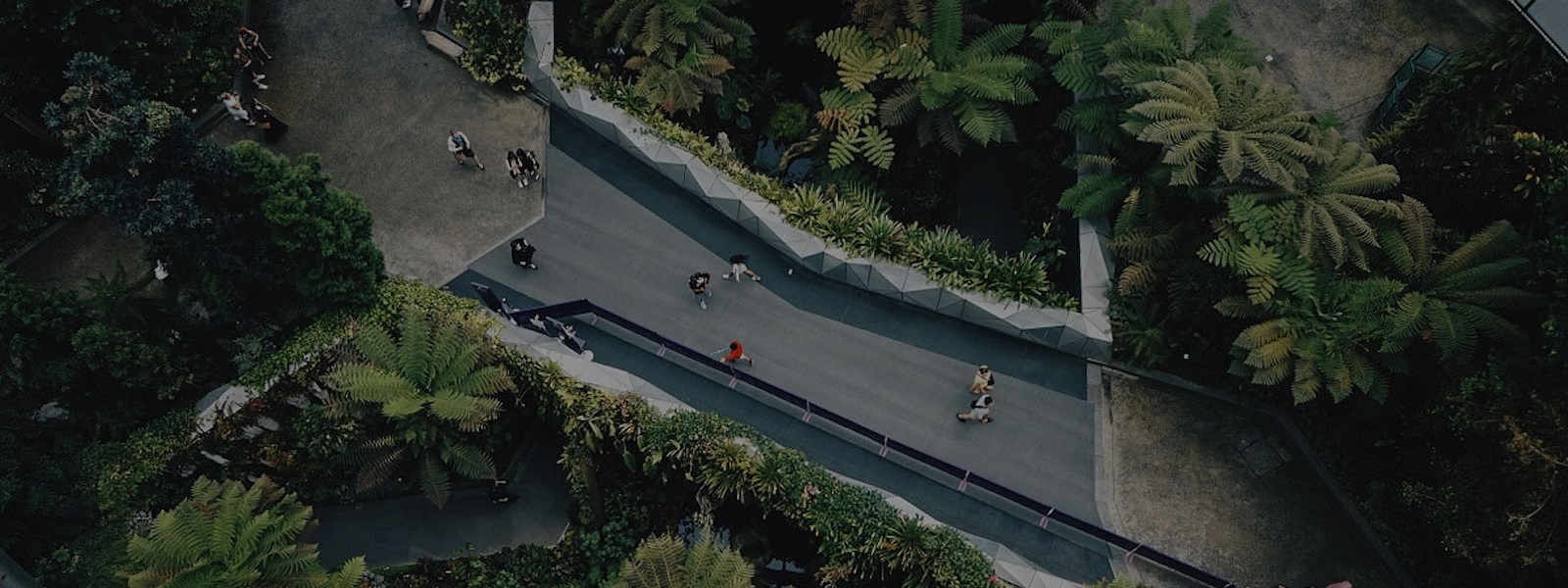 Group of people crossing the bridge