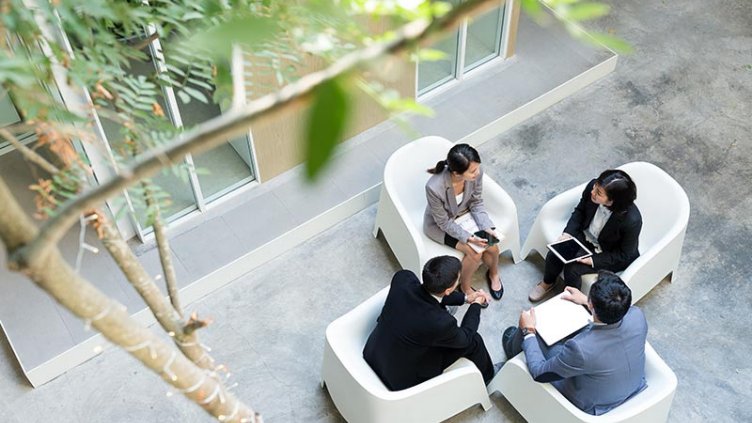People working in a office