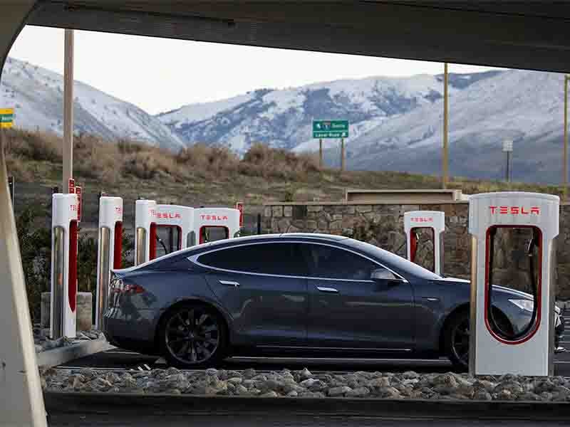 Tesla electric vehicle charging stations