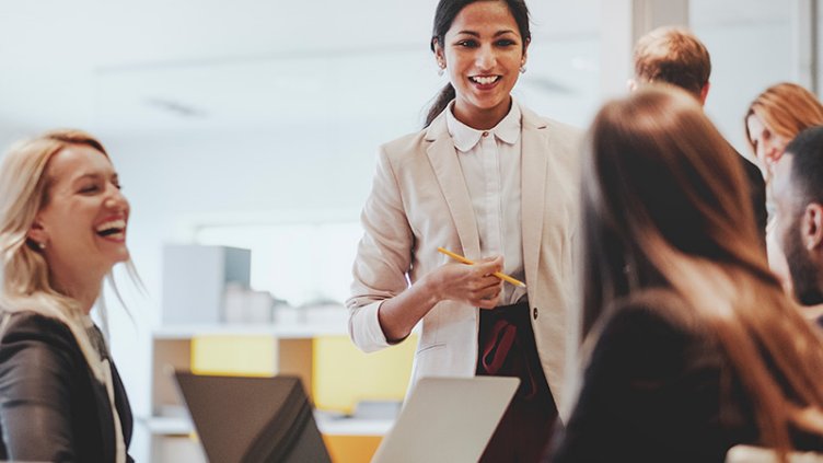 Women's chatting at office