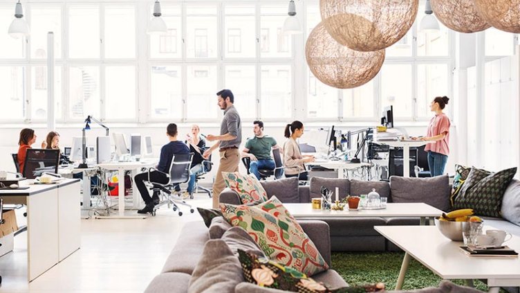 Employees sitting in the office