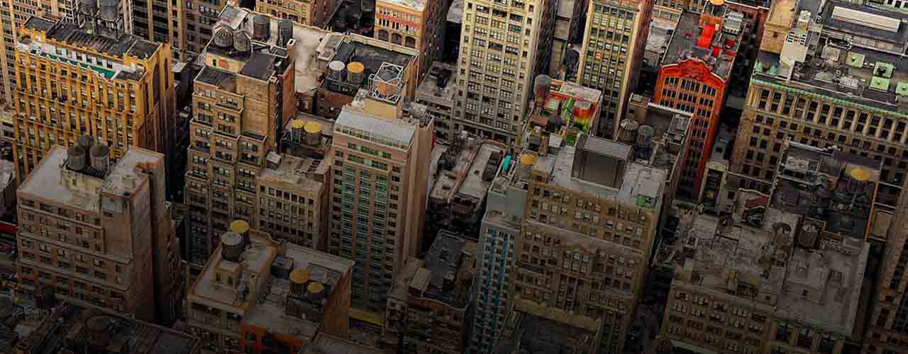Aerial view of Chicago city