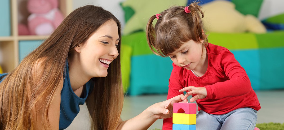 mother and child at daycare