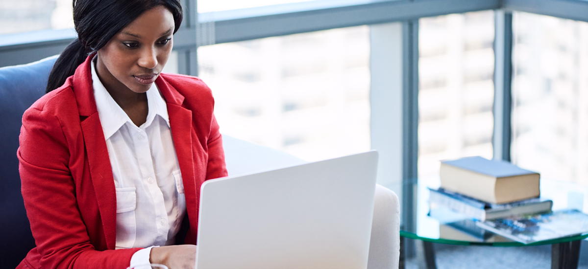 young woman on laptop
