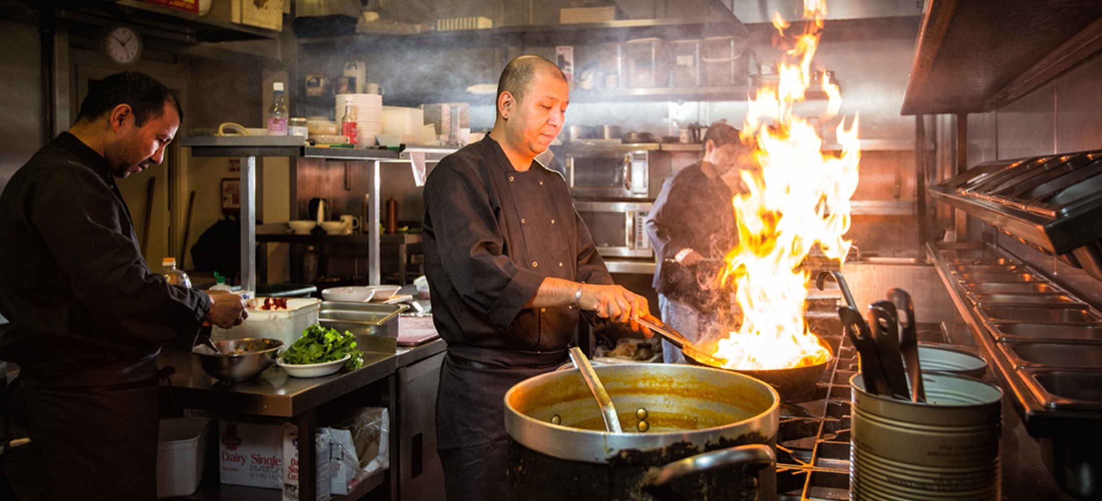 Chef in restaurant kitchen