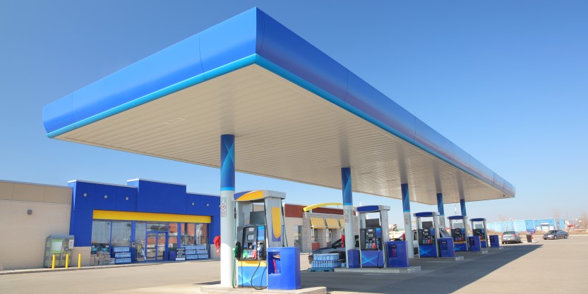 Blue filling station