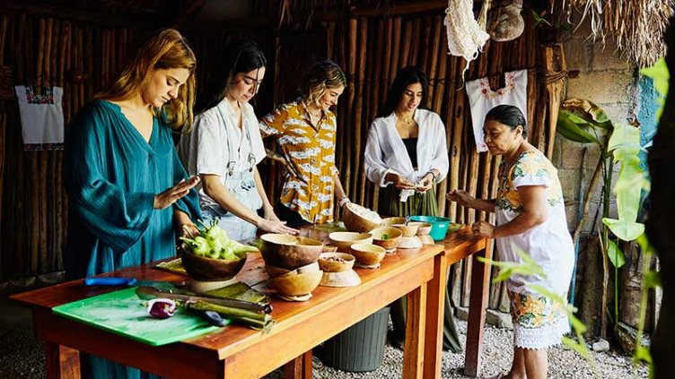 Women making food