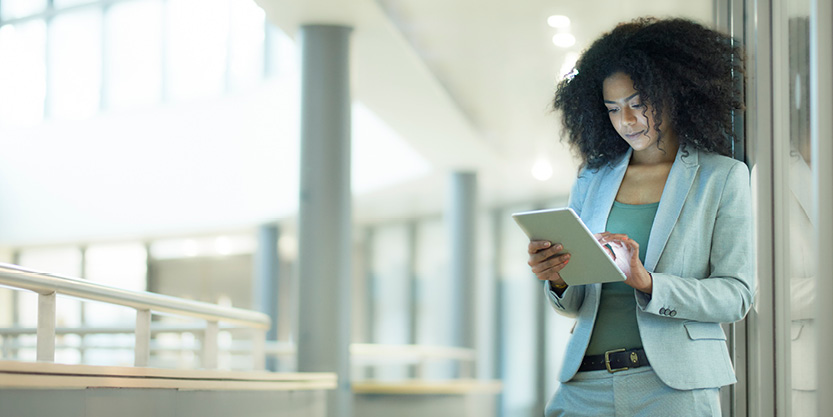 lady with a tablet