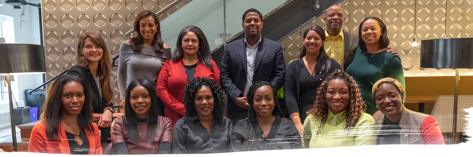 Group of young black professionals at JLL networking event.